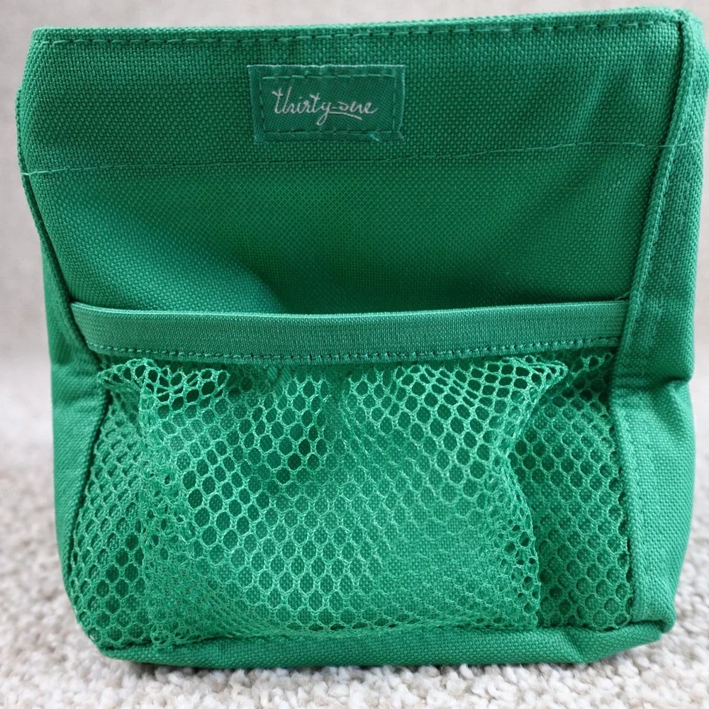 Thirty-One Littles Carry-All Caddy Santa Claus Ho Ho Ho Mini Tote Green Red